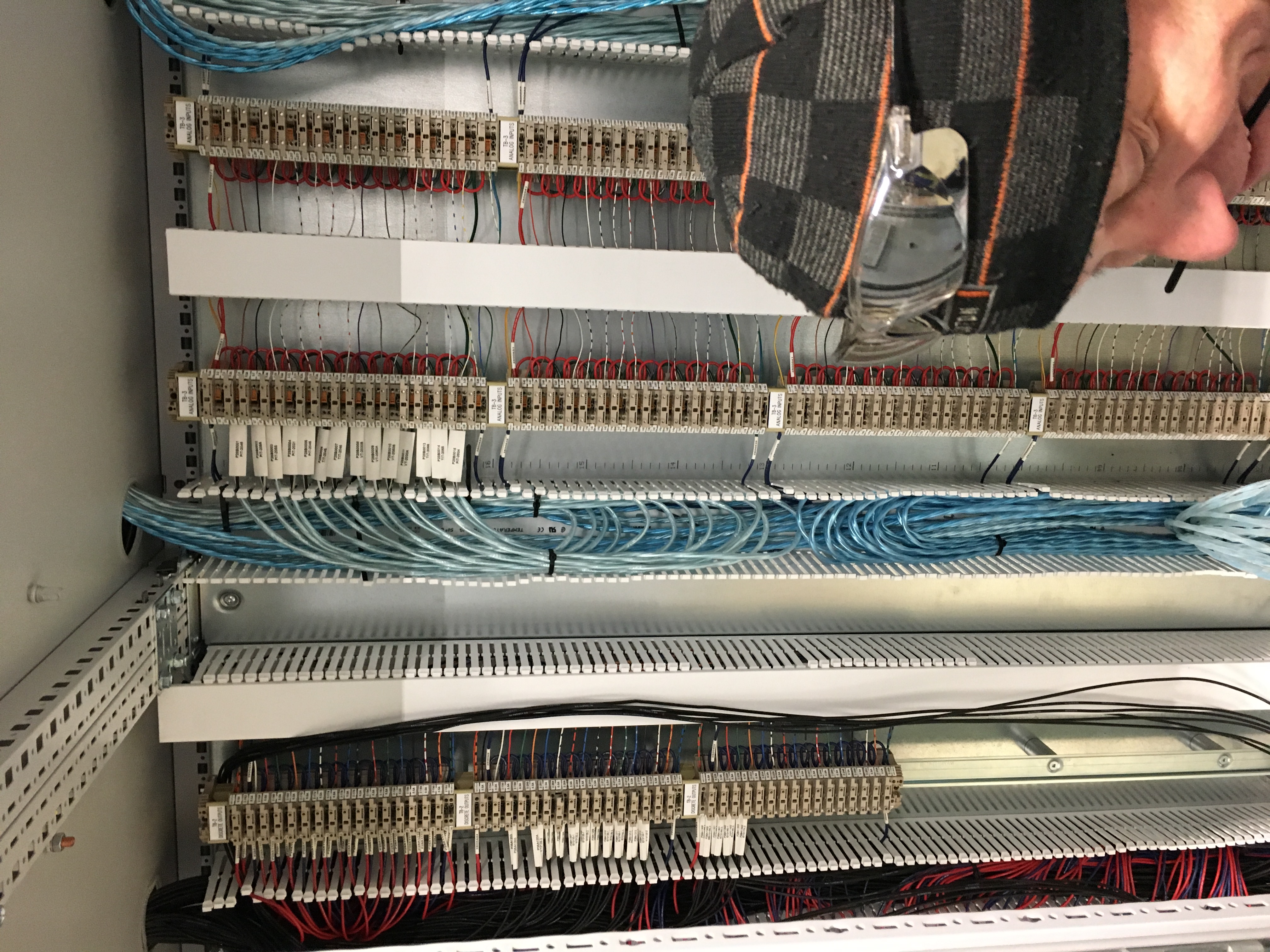 Control panel wiring and terminal layout